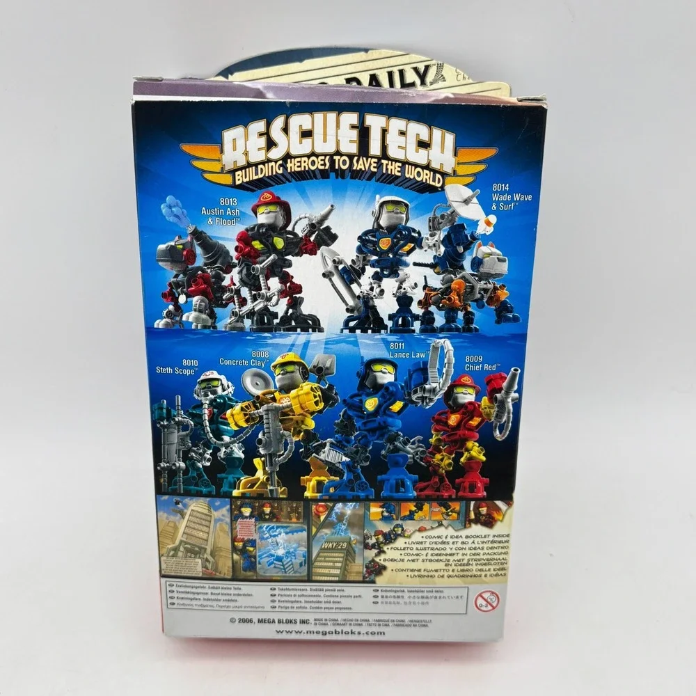 MEGA BLOKS Rescue Tech Fireman 2006 8009 16 Pieces Kids
